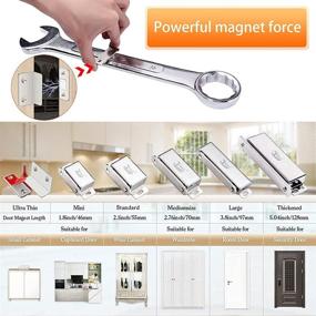 img 1 attached to 🚪 Ultra Thin L-Shaped Cabinet Magnetic Catch - 4 Pack Magnetic Closures for Drawer Magnets, Adhesive Cabinet Latch for Kitchen, Closet Door Closing - Jiayi Magnetic Catch Closer