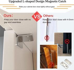 img 3 attached to 🚪 Ultra Thin L-Shaped Cabinet Magnetic Catch - 4 Pack Magnetic Closures for Drawer Magnets, Adhesive Cabinet Latch for Kitchen, Closet Door Closing - Jiayi Magnetic Catch Closer