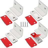 🚪 ultra thin l-shaped cabinet magnetic catch - 4 pack magnetic closures for drawer magnets, adhesive cabinet latch for kitchen, closet door closing - jiayi magnetic catch closer logo