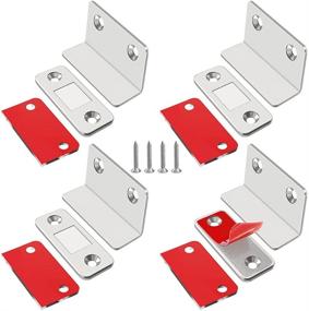 img 4 attached to 🚪 Ultra Thin L-Shaped Cabinet Magnetic Catch - 4 Pack Magnetic Closures for Drawer Magnets, Adhesive Cabinet Latch for Kitchen, Closet Door Closing - Jiayi Magnetic Catch Closer