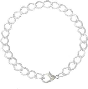 img 3 attached to 🌟 Housweety 12pcs Silver Plated Lobster Clasp Link Chain Bracelet Set - 20cm (7-7/8") Beauty at its Finest!