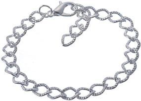 img 1 attached to 🌟 Housweety 12pcs Silver Plated Lobster Clasp Link Chain Bracelet Set - 20cm (7-7/8") Beauty at its Finest!