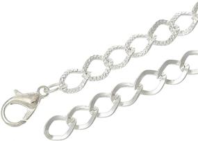 img 2 attached to 🌟 Housweety 12pcs Silver Plated Lobster Clasp Link Chain Bracelet Set - 20cm (7-7/8") Beauty at its Finest!