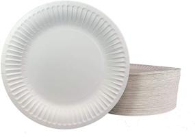 img 2 attached to 🍽️ The Durable Heavy Weight Grease Resistant Paper Plates - Standard 9-Inch Coated (Pack of 125) - White