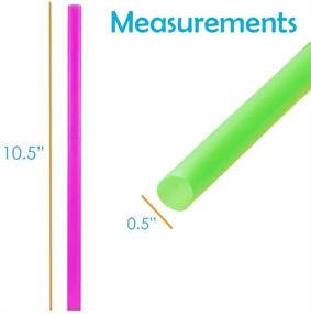 img 3 attached to 🥤 Houseables Extra Wide Boba Straws - 100 Pack, 10.5 Inch Long, Smoothie & Milkshake Straws, Large Jumbo Size, Multi-Color, 0.5" Diameter, BPA-Free, Reusable Polypropylene Plastic - Ideal for Tea and Cold Drinks