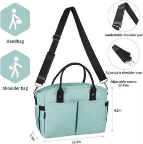 img 1 attached to 👜 Stylish Insulated Lunch Bags for Women: Large Cooler Tote Adult Lunch Box with Shoulder Strap, Water Bottle Holder, and Side Pockets