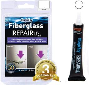 img 3 attached to 🔧 Fiberglass RepairEzy (White) - Convenient Repair Kit in a Tube for Quick Fixes - Ultimate Solution for Cracks, Chips, Holes in Fiberglass and Acrylic Showers, Baths, Hot Tub, Canoes, Jet Ski, Boats - Ultra Strong Results