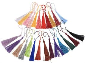 img 2 attached to 🎀 VEYLIN 100Pcs Small Craft Tassels: Mini Silky Bookmark Tassels for Jewelry Making (13cm/5.11 in)