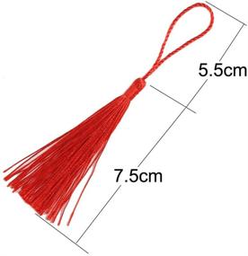 img 1 attached to 🎀 VEYLIN 100Pcs Small Craft Tassels: Mini Silky Bookmark Tassels for Jewelry Making (13cm/5.11 in)