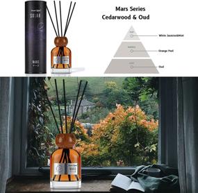 img 1 attached to Mars HomeLights Reed Diffuser: Cedarwood & Oud Aromatherapy Scented Oil Set (150ml/5.12 fl.oz) - Enhance Your Home with Fragrance