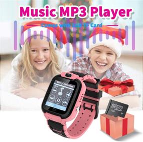 img 1 attached to 🎁 HAPPINNO Kids Video Player & Recorder (Black/Pink/Blue), Smart Watch for Girls Boys with Music MP3 Player, 7 Games, Camera, Stopwatch, Timer, 3-10 Years, Birthday & Festival Gift