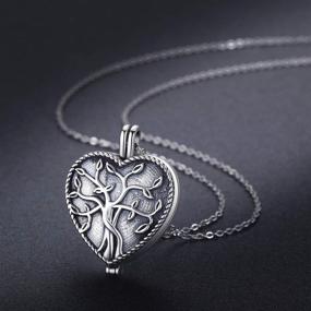 img 2 attached to 💎 S925 Sterling Silver Heart Urn Ashes Necklace for Unforgettable Memories: Tree of Life Cremation Jewelry for Ashes, Keepsake, Memorial Urn Locket Pendant Necklace for Human or Pet