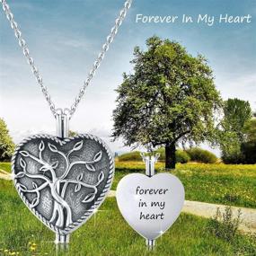 img 3 attached to 💎 S925 Sterling Silver Heart Urn Ashes Necklace for Unforgettable Memories: Tree of Life Cremation Jewelry for Ashes, Keepsake, Memorial Urn Locket Pendant Necklace for Human or Pet