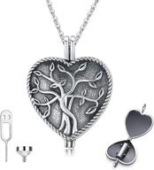 💎 s925 sterling silver heart urn ashes necklace for unforgettable memories: tree of life cremation jewelry for ashes, keepsake, memorial urn locket pendant necklace for human or pet logo