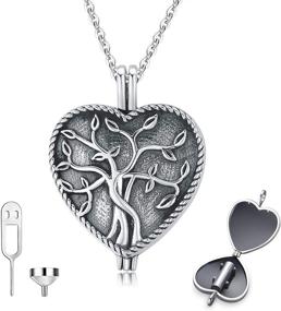 img 4 attached to 💎 S925 Sterling Silver Heart Urn Ashes Necklace for Unforgettable Memories: Tree of Life Cremation Jewelry for Ashes, Keepsake, Memorial Urn Locket Pendant Necklace for Human or Pet