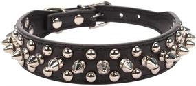 img 3 attached to Aolove Spiked Rivet Studded Adjustable Pet Collars made with Pu Leather for Cats, Puppy Dogs - Mushrooms