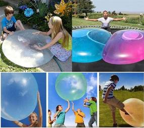 img 2 attached to 🎈 Verceco Kids TPR Bubble Ball Toy 27'' Giant Inflatable Water Ball Soft Rubber Ball Jelly Balloon Balls for Outdoor Kids Party (Pink)