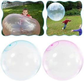 img 1 attached to 🎈 Verceco Kids TPR Bubble Ball Toy 27'' Giant Inflatable Water Ball Soft Rubber Ball Jelly Balloon Balls for Outdoor Kids Party (Pink)