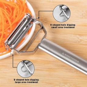 img 2 attached to 🥕 PRO Dual Julienne Peeler & Vegetable Peeler – Ultra Sharp Stainless Steel Precision Peeler for Home Kitchen – Ideal for Potato and Apple Peeling Supplies