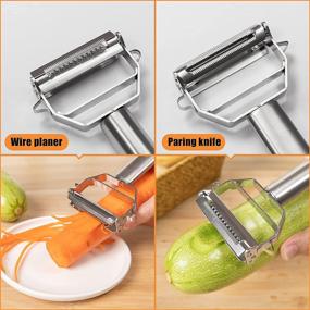 img 1 attached to 🥕 PRO Dual Julienne Peeler & Vegetable Peeler – Ultra Sharp Stainless Steel Precision Peeler for Home Kitchen – Ideal for Potato and Apple Peeling Supplies