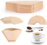 🌱 natural biodegradable coffee filters 102#, 120 sheets - 3 packs, 2-4 cup size for pour over & drip coffee makers logo