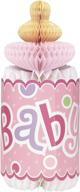 🍼 eye-catching unique industries 12" bottle-shaped pink polka dot girl baby shower centerpiece decoration, tall logo