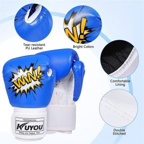 img 2 attached to 🥊 KUYOU Kids Boxing Gloves - PU Children Cartoon Sparring Boxing Gloves, Suitable for Training Ages 5-12 Years