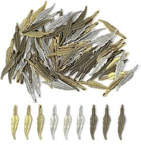 img 4 attached to 90PCS Long Feather Charm Pendants