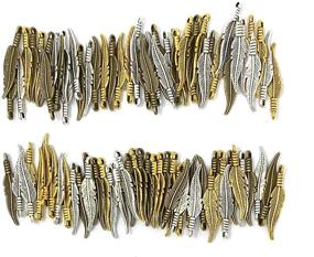 img 1 attached to 90PCS Long Feather Charm Pendants