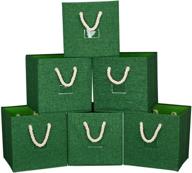 📦 hsdt green foldable fabric storage bins cube organizers, 13x13x13 inch, for home or office clutter organization, set of 6, q-st-48-6 logo