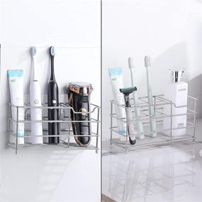 img 1 attached to 🚿 6-Pack CGBE Corner Shower Caddy Set: Wall-Mounted Shower Shelf with Soap Dish Holder, Electric Toothbrush Holder, and Adhesive Hooks - No Drilling Shower Organizer for Kitchen and Toilet