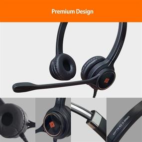 img 1 attached to 🎧 IPD IPH-255 Optimo-X Duo Ear Noise Canceling Corded Headset for Call Center, Office, and Landline Phones with U10P Bottom Cable (RJ9 Jack) - Compatible with Polycom VVX, Avaya, Nortel, Mitel, and Other IP Phones