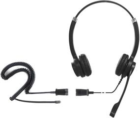 img 2 attached to 🎧 IPD IPH-255 Optimo-X Duo Ear Noise Canceling Corded Headset for Call Center, Office, and Landline Phones with U10P Bottom Cable (RJ9 Jack) - Compatible with Polycom VVX, Avaya, Nortel, Mitel, and Other IP Phones