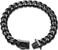 🐶 w/w lifetime dog chain collar - strong chew proof cuban link training collar with secure buckle - black, 19mm - ideal for medium to large dogs like american pitbull and german shepherd logo