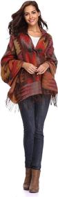 img 3 attached to 🧥 Amy Babe Aztec Print Bohemian Blanket Poncho Cape Shawl with Tassel Hoodie Cloak