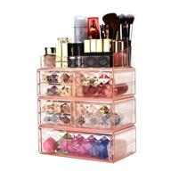 acrylic makeup organizer with 7 drawers - cosmetic storage and jewelry display box logo