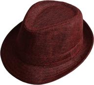 🧢 solid color linen fedoras for children | boys' fashion accessories at hats & caps logo