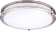 ostwin 16 inch led flush mount ceiling light: dimmable close to ceiling fixture for kitchen hallway laundry - brushed nickel, energy star, etl certified logo