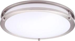 img 4 attached to OSTWIN 16 Inch LED Flush Mount Ceiling Light: Dimmable Close to Ceiling Fixture for Kitchen Hallway Laundry - Brushed Nickel, Energy Star, ETL Certified