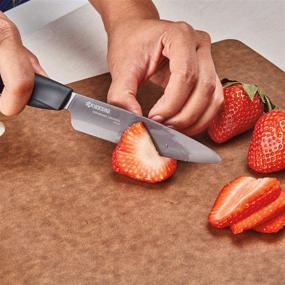 img 1 attached to 🔪 Kyocera Innovation Series Ceramic 4.5" Utility Knife: Sleek Black Blade with Soft Touch Ergonomic Handle