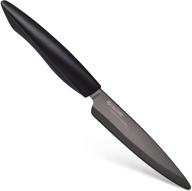 🔪 kyocera innovation series ceramic 4.5" utility knife: sleek black blade with soft touch ergonomic handle logo