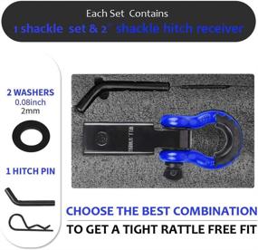 img 2 attached to 🚚 AUTOBOTS 2-Inch Tow Hitch Receiver, 45,000 lbs Break Strength, Heavy Duty Receiver with 5/8-Inch Screw Pin, 3/4-Inch Shackle, Towing Accessories for Off-Road Vehicle Recovery - 2R Blue/Black (Pack of 1)