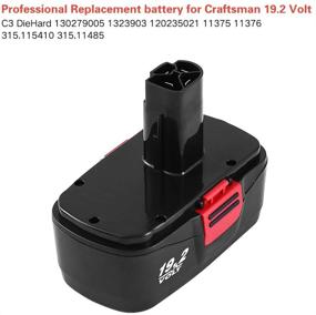 img 3 attached to 🔋 Upgraded 3800mAh Ni-Mh Replacement Battery for Craftsman 19.2V Diehard C3 Tools - Compatible with 315.11485, 315.115410, 130279005, 1323903, 11375, 11376