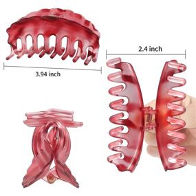 img 3 attached to 💁 Fashionable Tortoise Hair Claw Clips - Set of 12 Large Jaw Clips for Women with Strong Hold