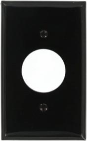 img 1 attached to 🔌 Leviton 80704-E Black 1-Gang Single Hole Receptacle Wallplate: Enhanced Device Fit