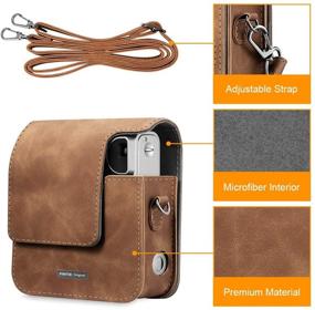 img 2 attached to Fintie Protective Case for Fujifilm Instax Mini 90 Neo Classic Camera - Premium Vegan Leather Bag with Removable Strap, Rustic Brown