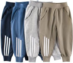 img 3 attached to HILEELANG Toddler Boy Sweatpants - 2-Pack Kids Sport Jogger Cotton Casual Active Playwear Sweats Pants