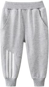 img 2 attached to HILEELANG Toddler Boy Sweatpants - 2-Pack Kids Sport Jogger Cotton Casual Active Playwear Sweats Pants