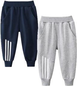 img 4 attached to HILEELANG Toddler Boy Sweatpants - 2-Pack Kids Sport Jogger Cotton Casual Active Playwear Sweats Pants