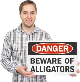 img 2 attached to Danger Beware Alligators SmartSign Aluminum